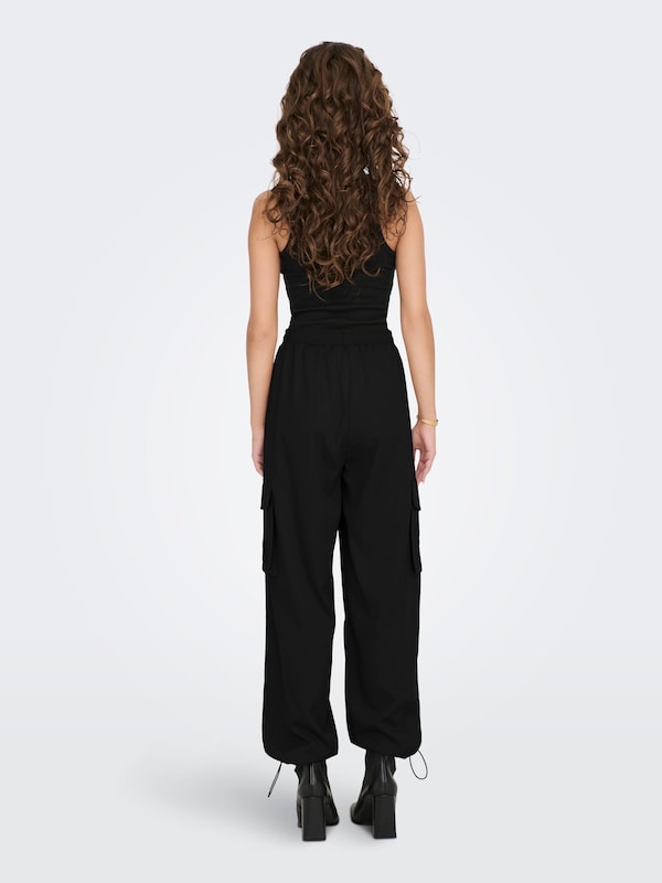ONLY Wide Leg Pantaloni Cargo 'ONLCashi' In Nero