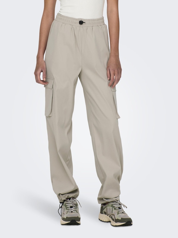 ONLY Wide Leg Pantaloni Cargo 'ONLCashi' In Pietra