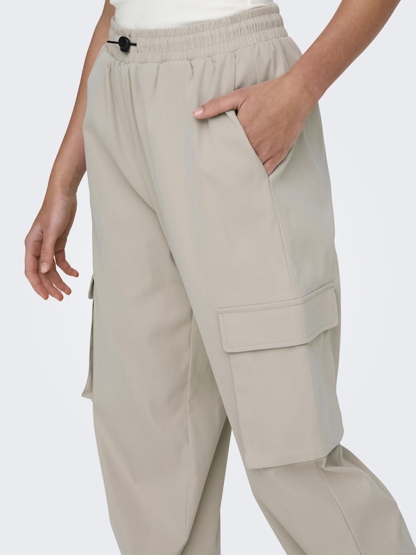 ONLY Wide Leg Pantaloni Cargo 'ONLCashi' In Pietra