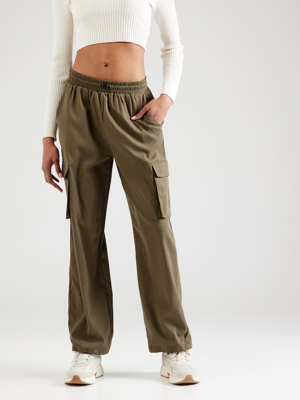 ONLY Wide Leg Pantaloni Cargo 'ONLCashi' In Verde Scuro