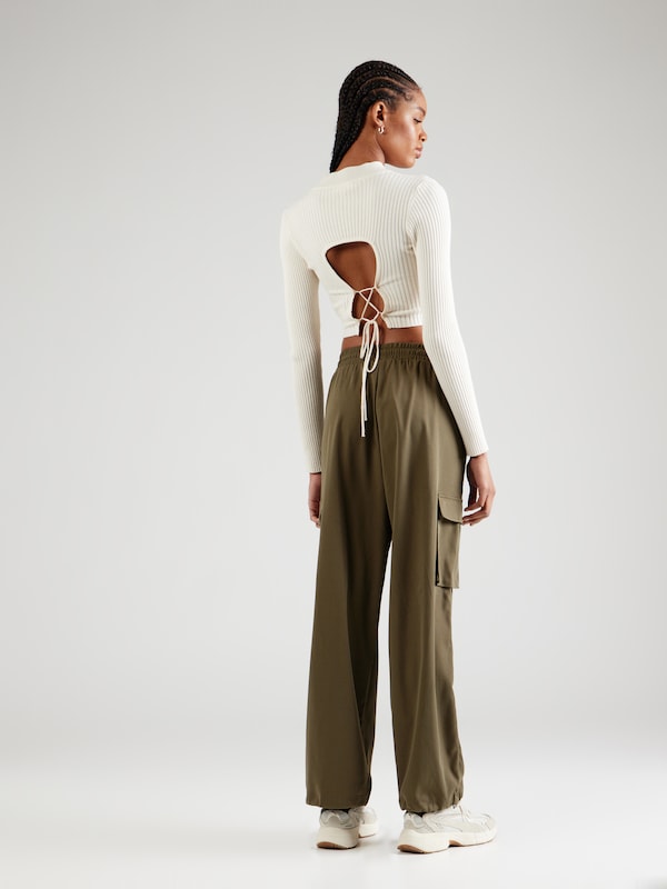 ONLY Wide Leg Pantaloni Cargo 'ONLCashi' In Verde Scuro