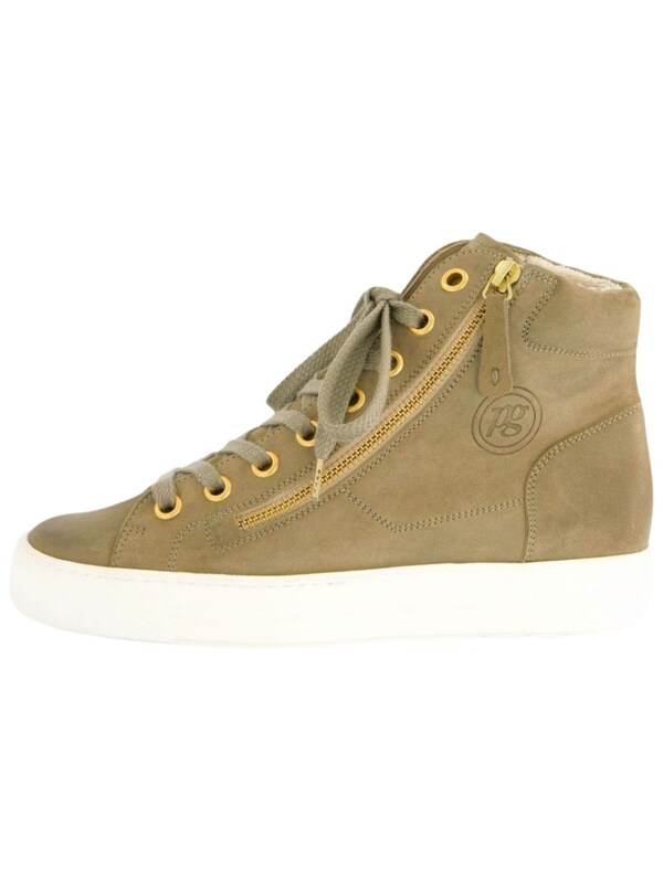 Paul Green Sneaker Alta In Beige Scuro