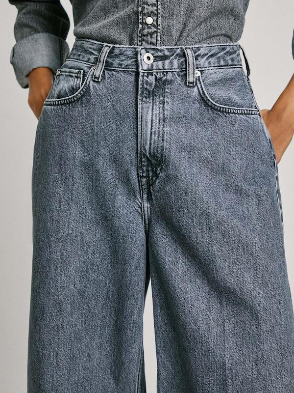 Pepe Jeans Wide Leg Jeans In Blu Denim