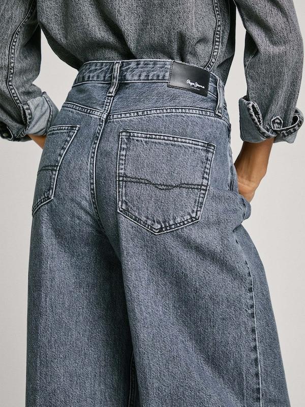 Pepe Jeans Wide Leg Jeans In Blu Denim