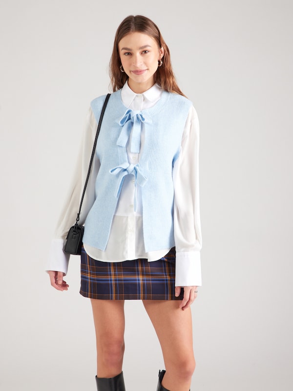 PIECES Gilet In Maglia In Blu Chiaro
