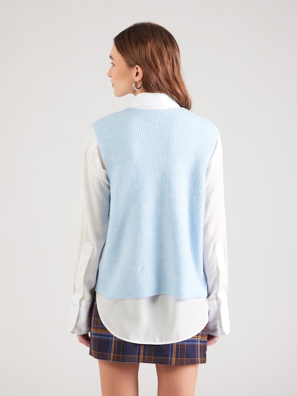PIECES Gilet In Maglia In Blu Chiaro