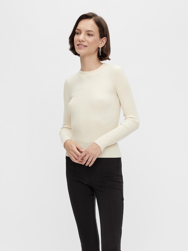 PIECES Pullover 'Crista' In Crema
