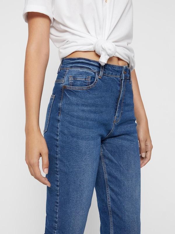 PIECES Tapered Jeans In Blu Denim