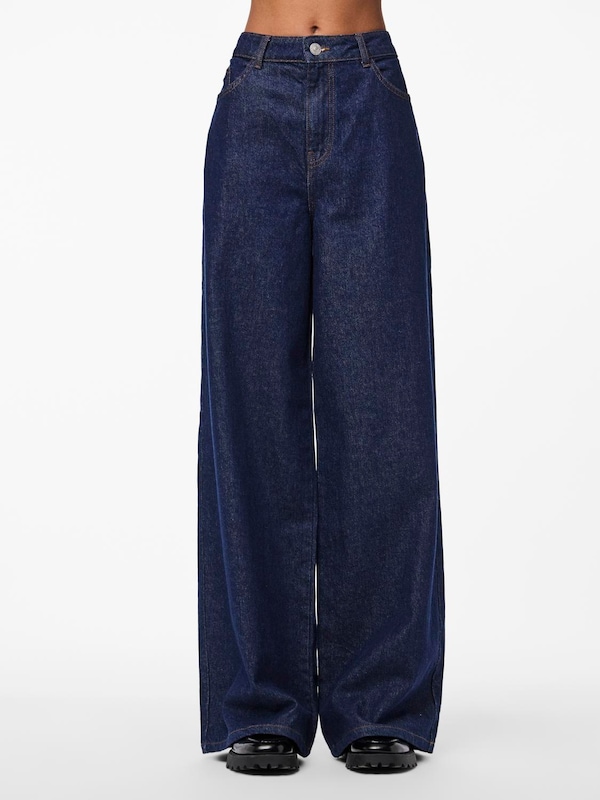 PIECES Wide Leg Jeans 'PCSelma' In Blu Scuro