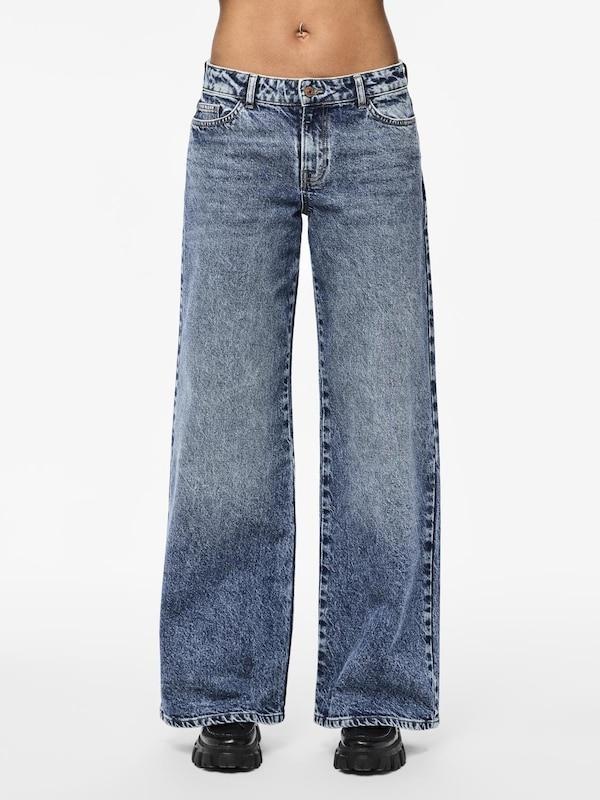 PIECES Wide Leg Jeans 'Selma' In Blu Denim