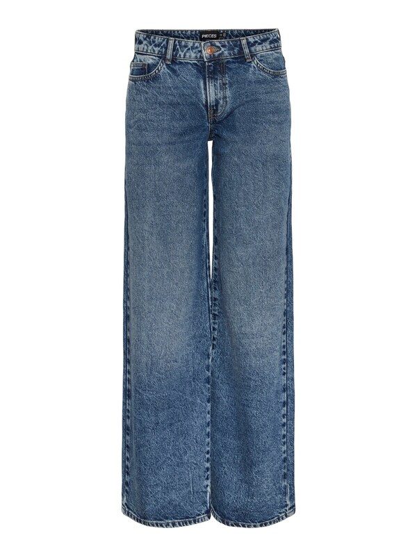 PIECES Wide leg Jeans 'Selma' in Blu Denim