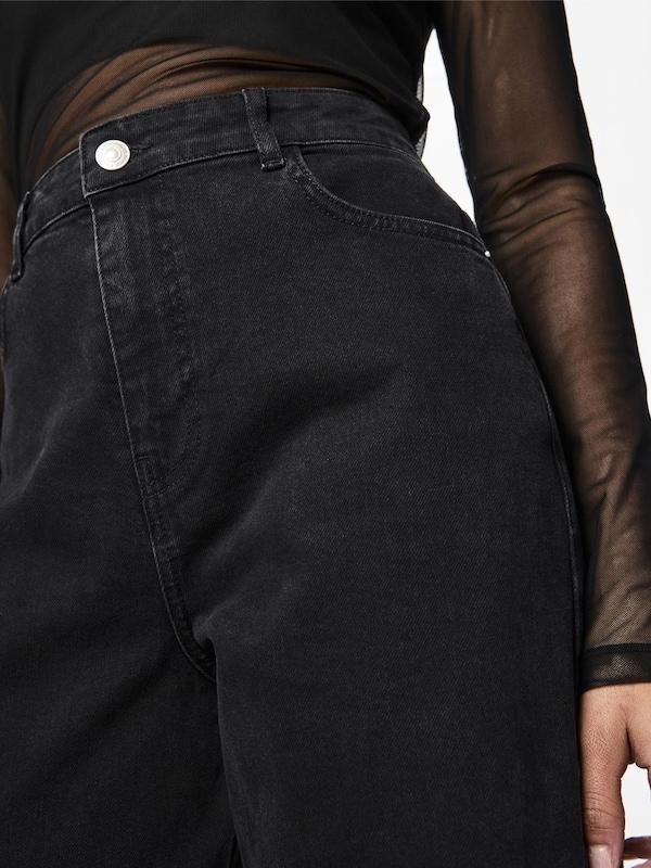 PIECES Wide Leg Jeans 'Selma' In Nero Denim