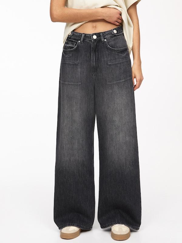 Pull&Bear Baggy Jeans In Nero Denim