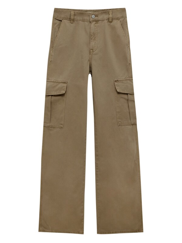 Pull&Bear regular Jeans cargo in Sabbia