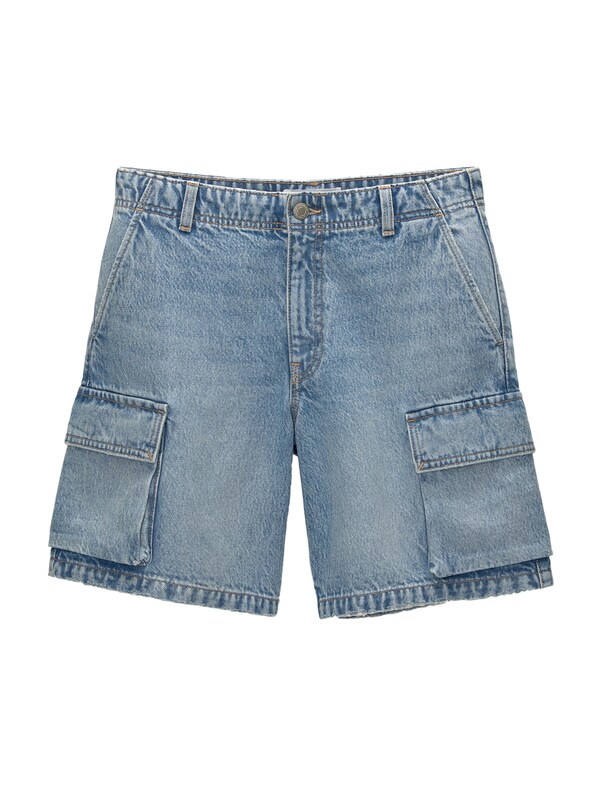 Pull&Bear Wide leg Jeans cargo in Blu Denim