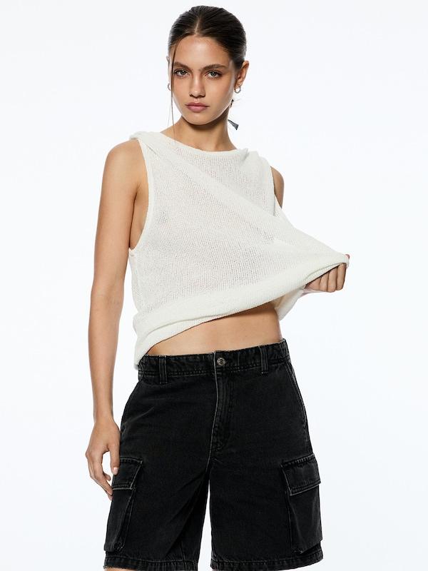 Pull&Bear Wide Leg Jeans Cargo In Nero