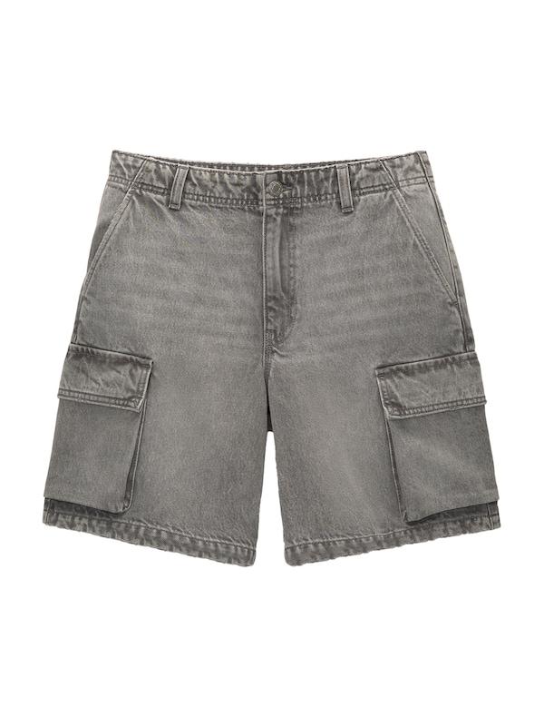 Pull&Bear Wide leg Jeans cargo in Nero Denim