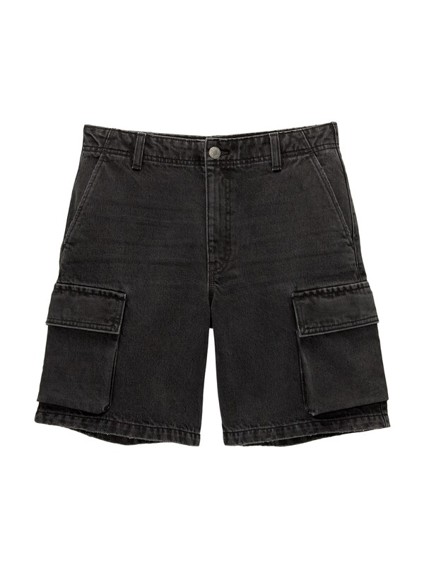Pull&Bear Wide leg Jeans cargo in Nero