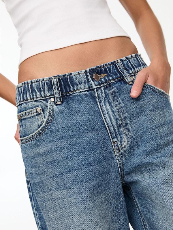 Pull&Bear Wide Leg Jeans In Blu Denim