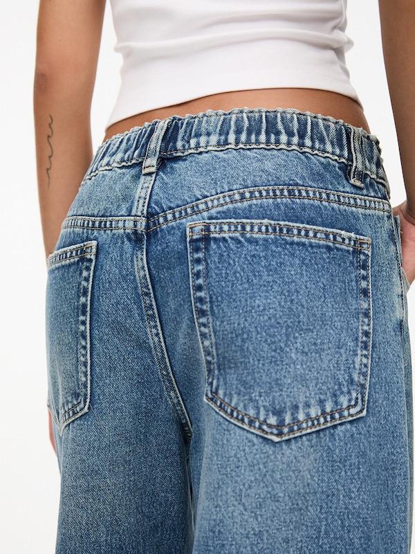 Pull&Bear Wide Leg Jeans In Blu Denim