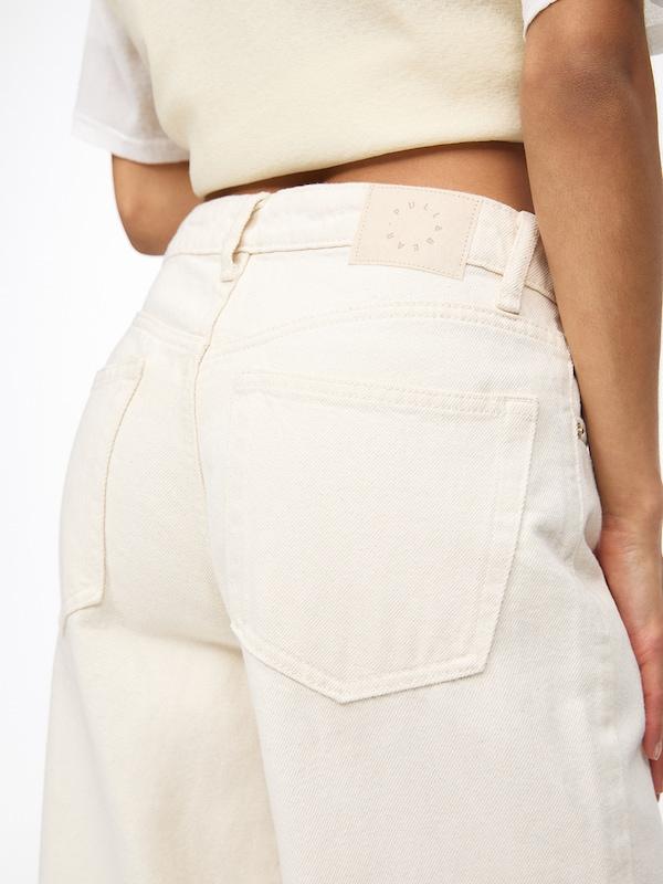 Pull&Bear Wide Leg Jeans In Écru