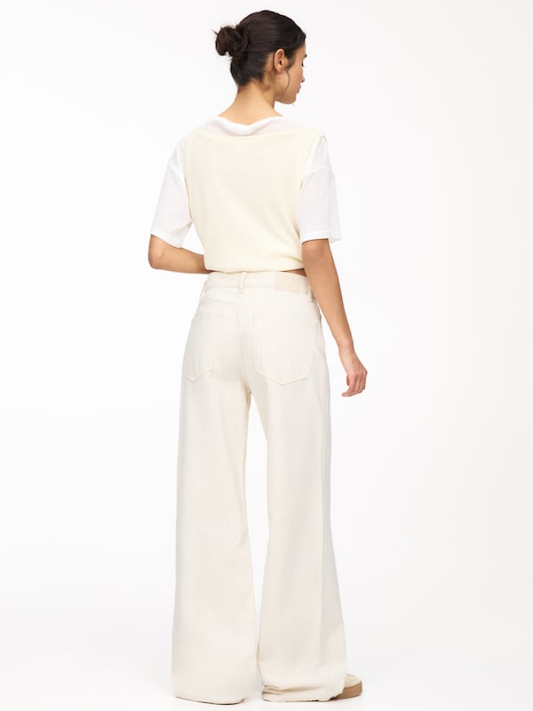 Pull&Bear Wide Leg Jeans In Écru