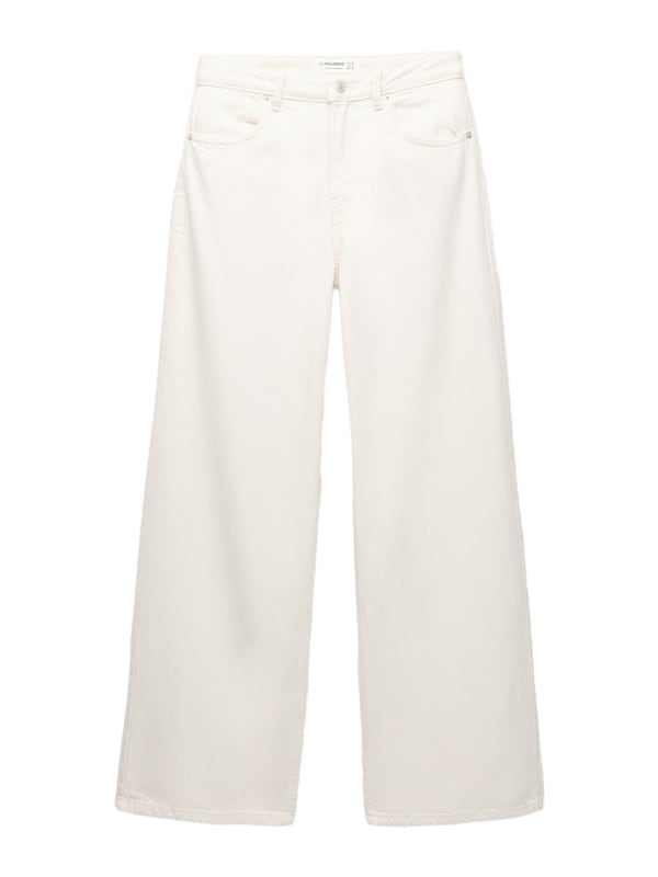 Pull&Bear Wide leg Jeans in Écru