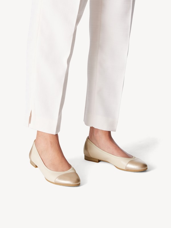 Tamaris Ballerina In Crema Beige Scuro