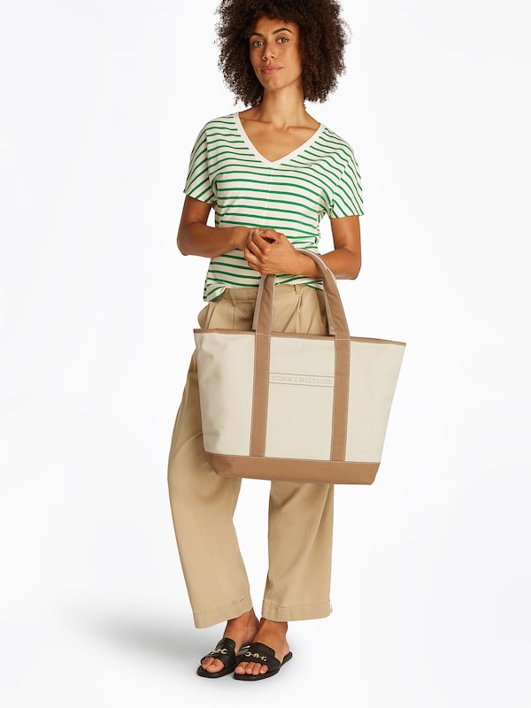 TOMMY HILFIGER Borsa Da Spiaggia In Beige Beige Scuro