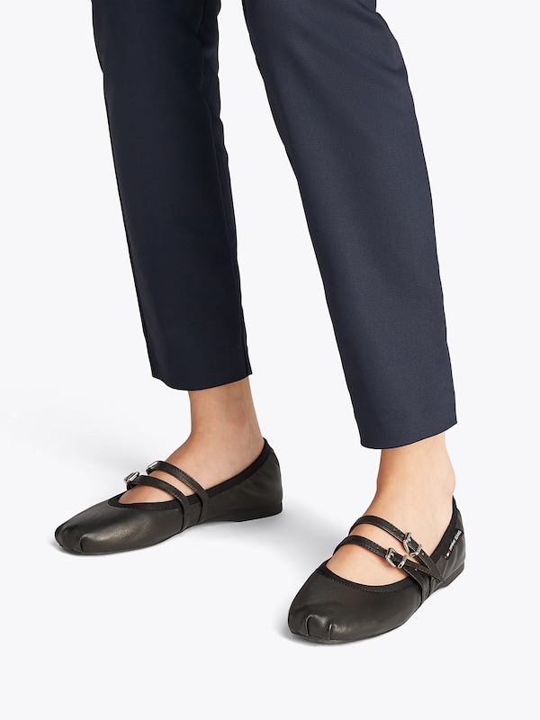 Tommy Jeans Ballerina Con Cinturino In Nero