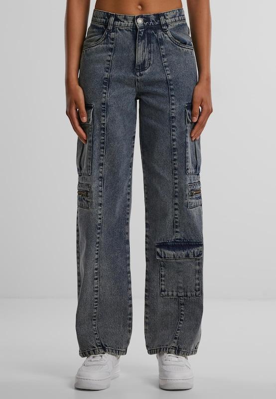 Urban Classics Loosefit Jeans Cargo In Grigio