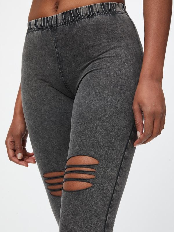 Urban Classics Skinny Leggings In Nero Sfumato