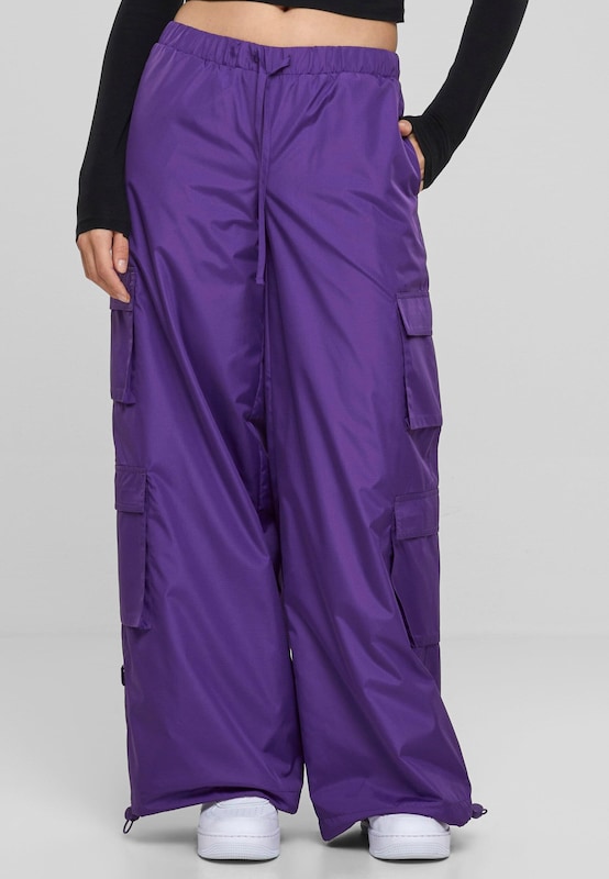 Urban Classics Wide Leg Pantaloni Cargo In Lilla