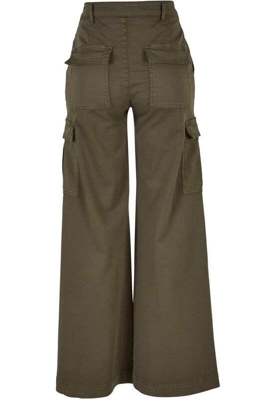 Urban Classics Wide Leg Pantaloni Cargo In Oliva