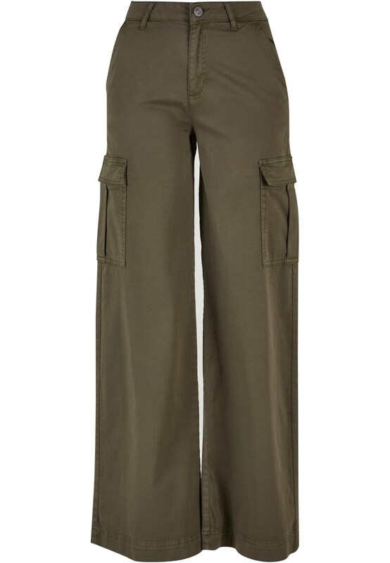 Urban Classics Wide leg Pantaloni cargo in Oliva