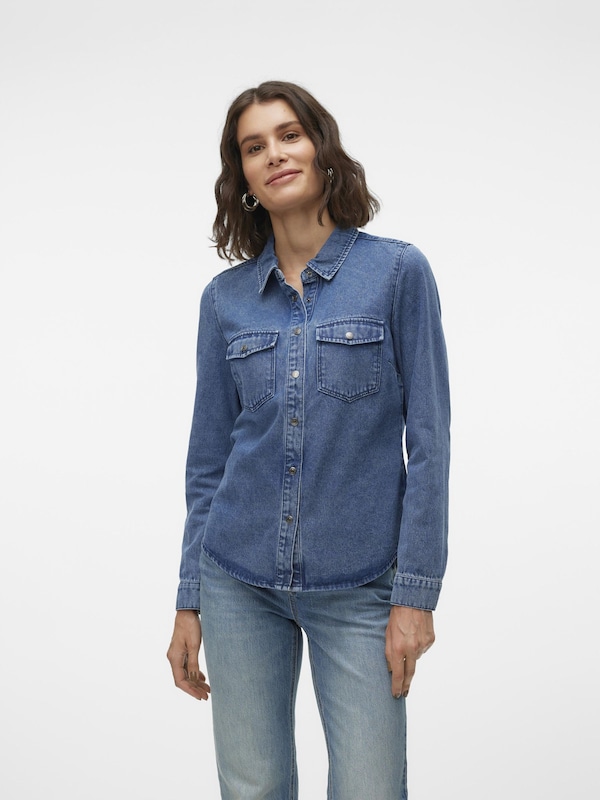 VERO MODA Camicia Da Donna 'VMJennie' In Blu Denim
