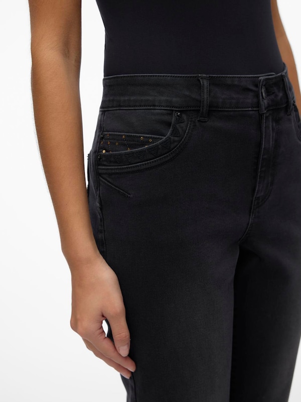 VERO MODA Slimfit Jeans 'YOURS' In Nero Denim