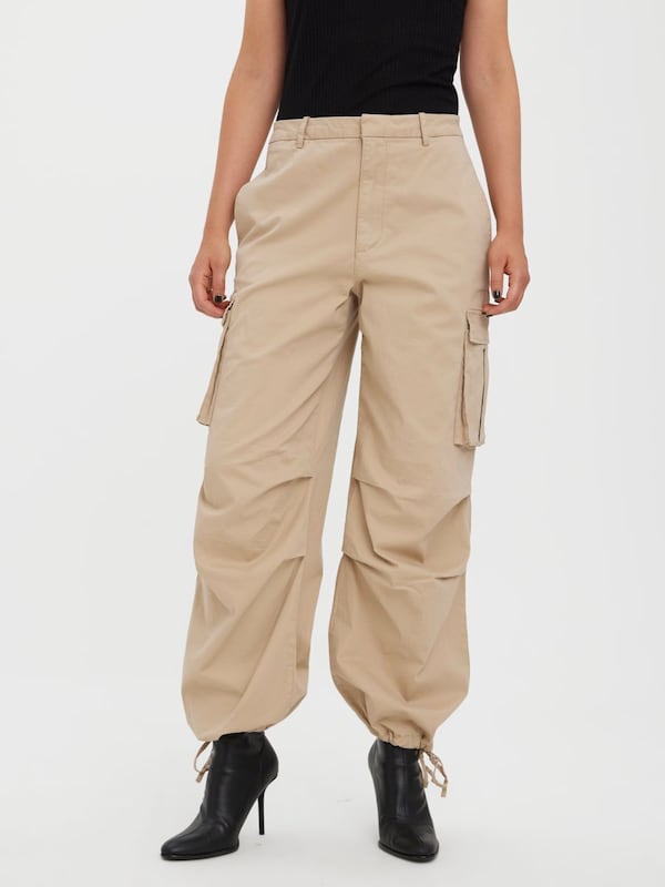 VERO MODA Tapered Pantaloni Cargo In Beige