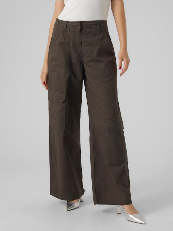 VERO MODA Wide Leg Pantaloni Cargo 'JOSIE' In Cachi