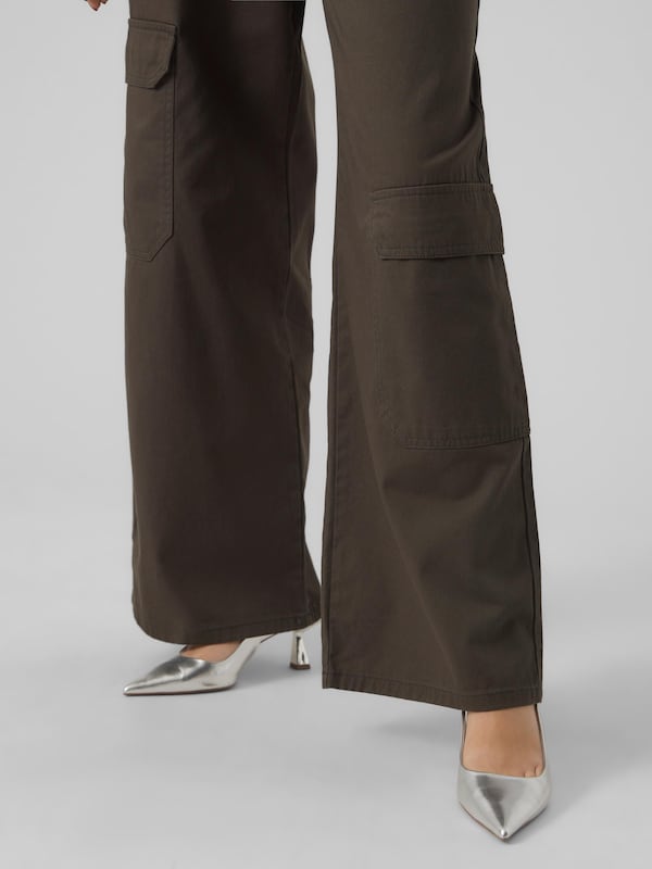 VERO MODA Wide Leg Pantaloni Cargo 'JOSIE' In Cachi