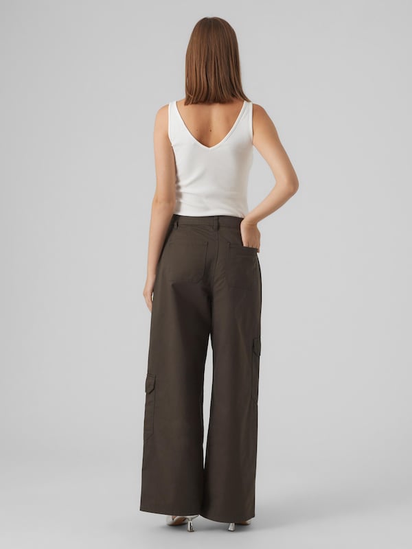 VERO MODA Wide Leg Pantaloni Cargo 'JOSIE' In Cachi