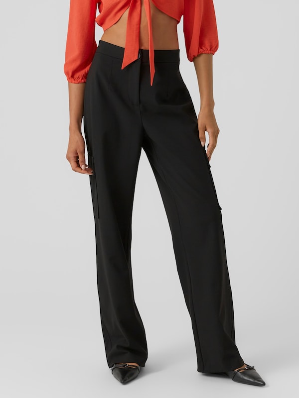 VERO MODA Wide Leg Pantaloni Cargo 'SASIE' In Nero