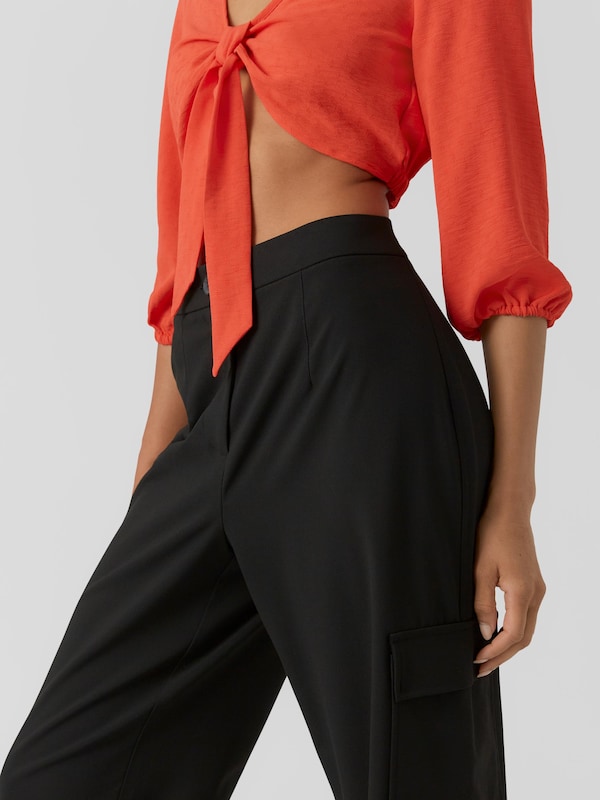 VERO MODA Wide Leg Pantaloni Cargo 'SASIE' In Nero
