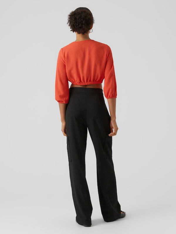 VERO MODA Wide Leg Pantaloni Cargo 'SASIE' In Nero