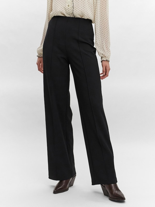 VERO MODA Wide Leg Pantaloni Con Piega Frontale 'VMBecky' In Nero