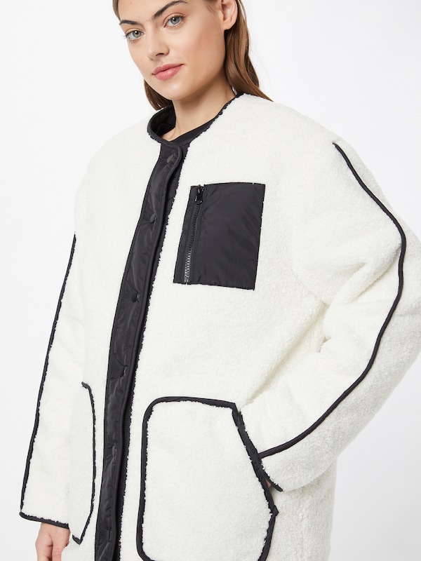 Warehouse Cappotto Di Mezza Stagione In Nero Bianco