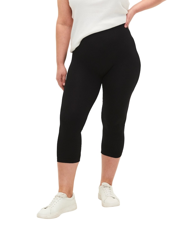 Zizzi Skinny Leggings 'Seamless' In Nero