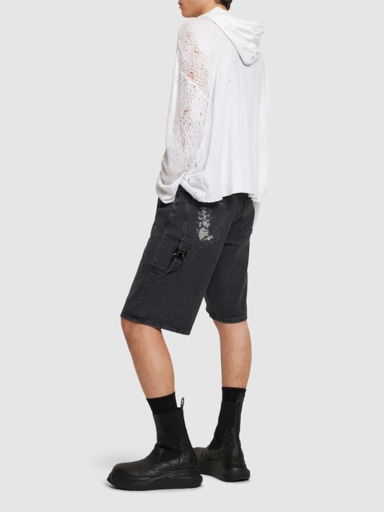 LuisaViaRoma 1017 Alyx 9smShorts In Denim Distressed Con Fibbia