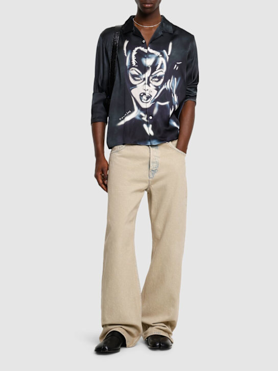 LuisaViaRoma Acne StudiosCamicia Sojama Cat Woman In Raso Stampato