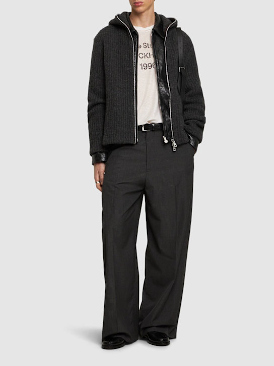 LuisaViaRoma Acne StudiosPantaloni Gessati In Misto Lana
